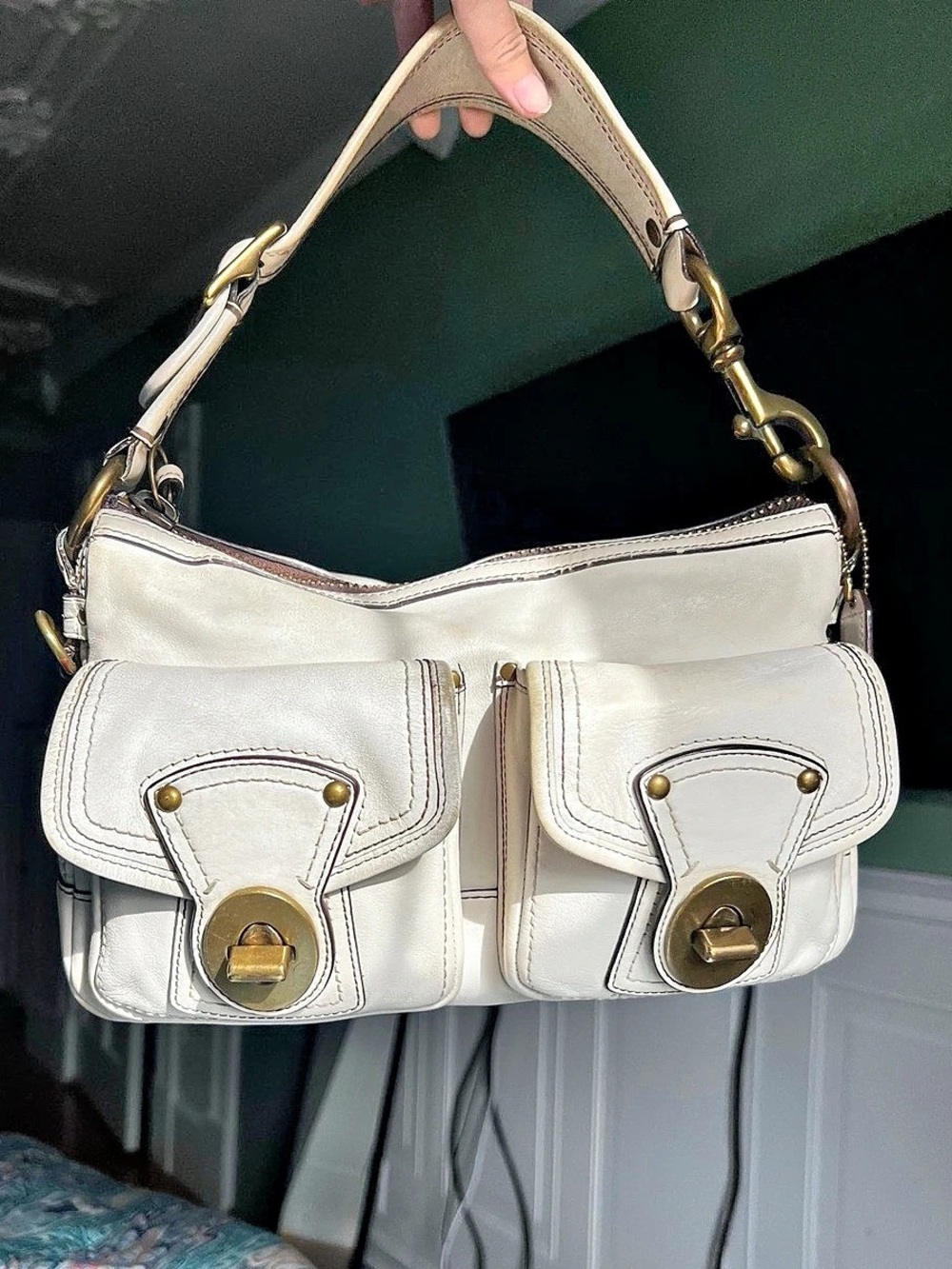 Vintage Y2K Coach Legacy 65th Anniversary Double Turnlock Shoulder Bag - 10328